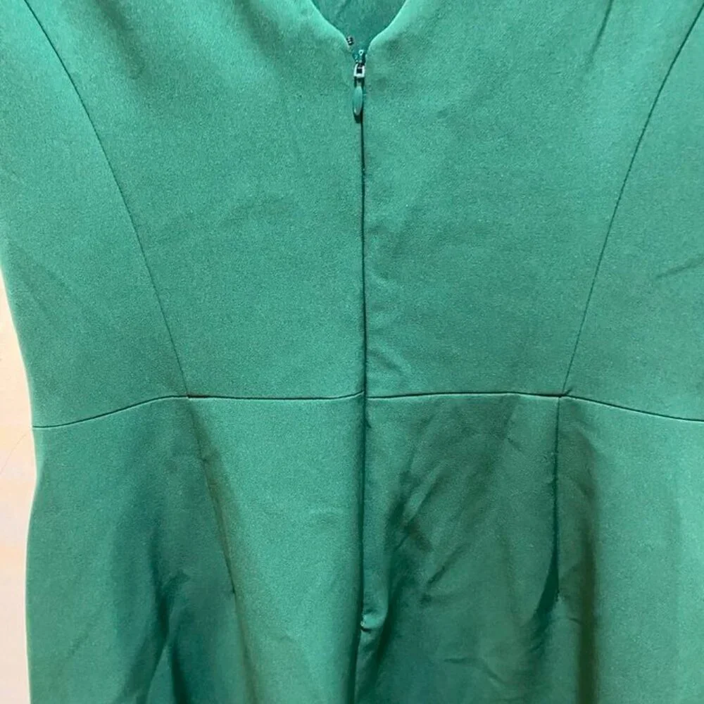 Eliza J Sleeveless Ruffle Front Floor Length Gown Hunter Green 12 - Picture 11 of 16